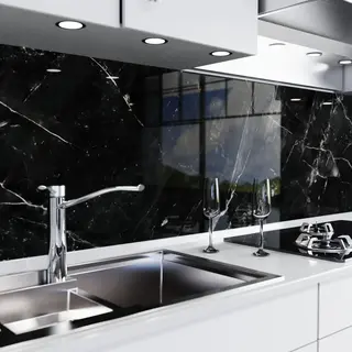 danario Keuken Achterwand Zelfklevend – Glaslook – Spatscherm Keuken – Verstevigde Pet Folie – Spatwand Fornuis – Muurbeschermer – 0, 80 Mm -