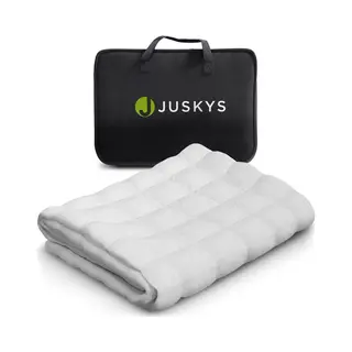 Therapiedecke 135x200 – Weiß, Schwere Anti-stress-decke Mit Glasperlen, Baumwoll- & Mikrofaserbezug Gegen Angst & Schlafprobleme - 7 Kg - Juskys