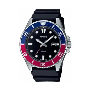 Casio Mdv-107-1A3VEF Uhr Armbanduhr Quarz Blau, Rot, Edelstahl Edelstahl