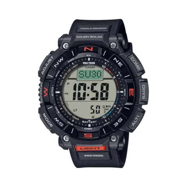 Casio Pro Trek Prg-340-1 horloge Man Quartz solar Zwart, Rood Zwart thumbnail