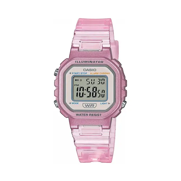 Casio Unisex 30.00mm Quartz Watch With Clear Digital Dial And Pink Plastic/Resin Bracelet Strap La-20WHS-4AEF thumbnail