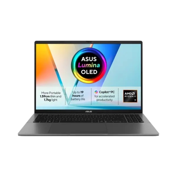 Asus Vivobook S16 M3607KA-SH008W Copilot+ Pc Amd Ryzen Ai 7 350 Laptop 40.6 cm (16") Wuxga 32 Gb DDR5-Sdram 1 Tb Ssd Wi-Fi 6 (802.11ax) Windows 11 Home Grey thumbnail