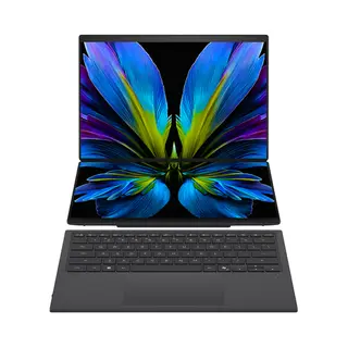 Asus Zenbook Duo UX8407AA-SN481WS Intel Core Ultra 9 386H Laptop 35,6 cm (14") Touchscreen 3K 32 Gb LPDDR5x-Sdram 1 Tb Ssd Wi-Fi 7 (802.11be) Windows 11 Home Nederlands Grijs