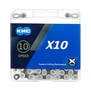 Kmc Unisex's X10 Chain, Silver/Black, 114 Link