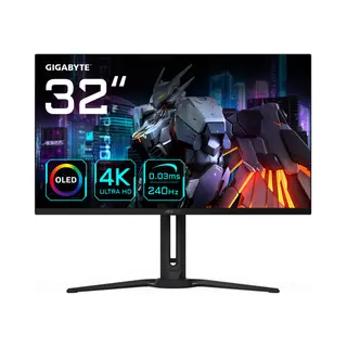 Gigabyte Aorus FO32U2 32” Oled Gaming Monitor - 3840 x 2160 (Uhd), 240Hz, 0,03ms, Kvm, 250 cd/m², FreeSync Premium Pro, DisplayHDR True Black 400, Hdmi 2.1