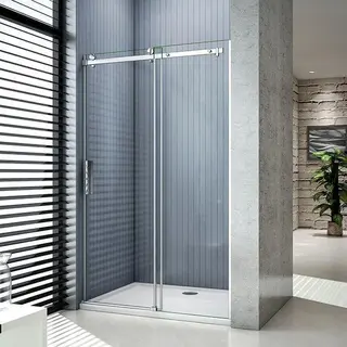 Aica Sanitair Schuifbare Douchedeur Hoote 120x195cm, 6mm Helder Glas, Hoogwaardige Aluminium Profielen