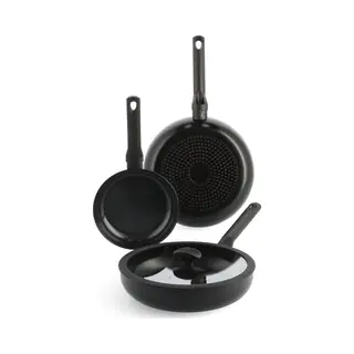 Bk Enjoy Koekenpannenset 20 + 28 Cm + Hapjespan 28 Cm Zwart