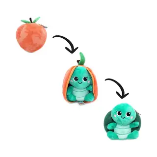 Les Deglingos Flipetz - 2-in-1 Knuffel - Corvet De Schildpad / Perzik - 18 X 10 X 17 Cm - Les Déglingos