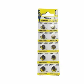 10 Stuks Vinic LR41, L736F, AG3 Alkaline Knoopcel