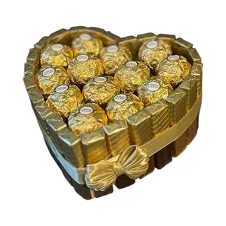 Luxe Chocolade Hart – Ferrero Rocher & Merci – Geschenkverpakking – Valentijn Cadeau