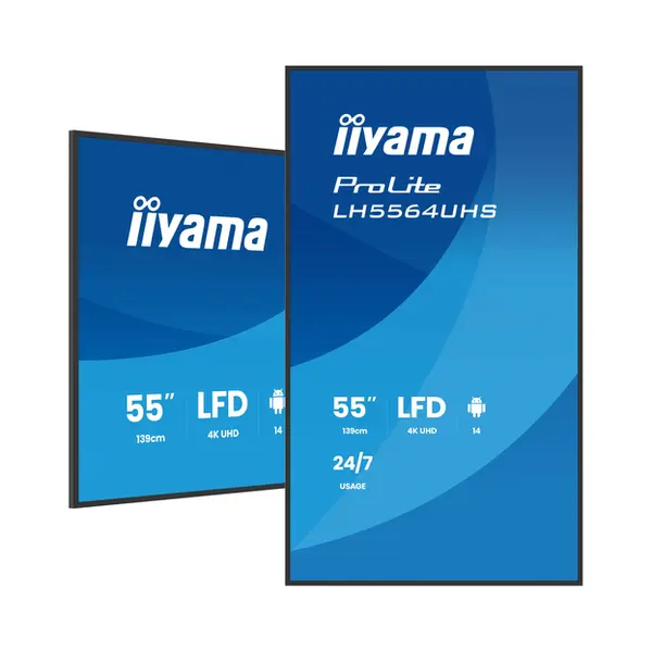 iiyama Ein professionelles und leistungsstarkes 4K Uhd 54.6" (139 cm) Digital Signage-Display mit erweiterten Steuerungs- und Konnektivitätsoptionen thumbnail