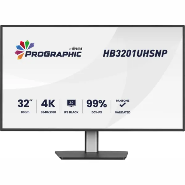 iiyama Prographic HB3201UHSNP-B1 computer monitor 80 cm (31.5") 3840 x 2160 Pixels 4K Ultra Hd Lcd Zwart thumbnail
