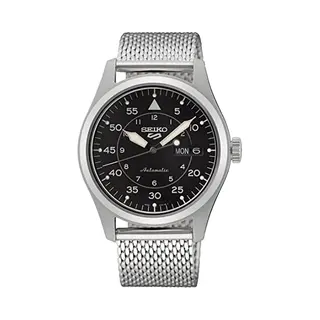 Seiko 5 Sports SRPH25K1 Men's Automatic Flieger Black Pvd Mesh Bracelet Watch