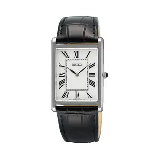 Seiko Klassik Armbanduhr Für Damen In Der Farbe Schwarz Mit Armband Aus Leder, Wasserdichtigkeit, 5 Bar, Gehäusedurchmesser, 27 Mm, SWR103P1