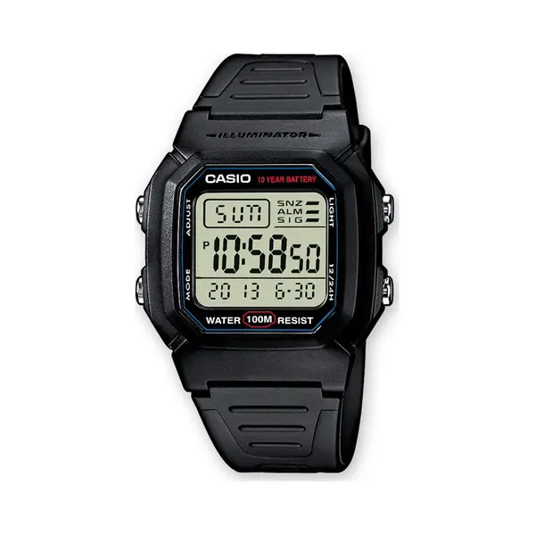 Casio W-800H-1AVES Uhr Armbanduhr Männlich Elektronisch Schwarz thumbnail