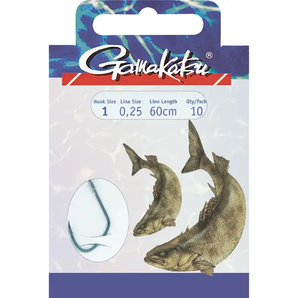 Gamakatsu Zander Ls-2210-10 Gebundene Angelhaken, Hakengröße/Schnurdurchmesser, Gr. 2/0.25mm thumbnail