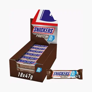 Snickers Protein Chocoladerepen Showdoos Singles - 18x47gr