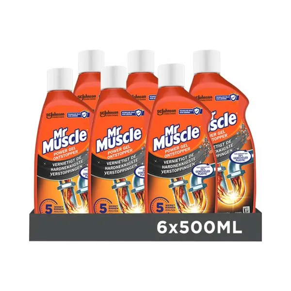 6x Mr. Muscle Power Gel Ontstopper 500 Ml thumbnail