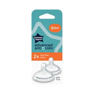 Tommee Tippee Advanced Anti-Colic Fast Flow 6m+ Teatâ 2 Pcs