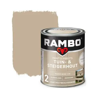Rambo Pantserbeits Tuin & Steigerhout - Dekkend - Zijdeglans - Waterproof - Poederbeige - 0.75L