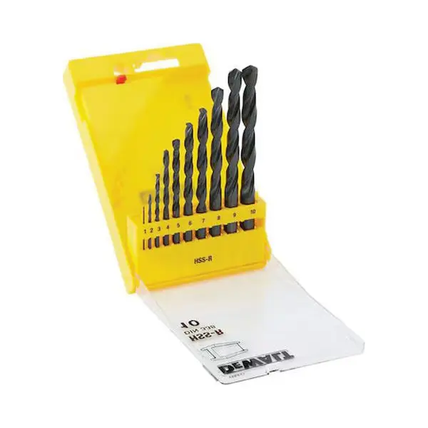 DeWALT 10-Piece Twist Drill Bit Set Set for Metal, 10mm Max, 1mm Min, Hss-R Bits thumbnail