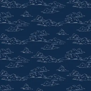 Superfresco Easy Vintage Clouds Navy Wallpaper