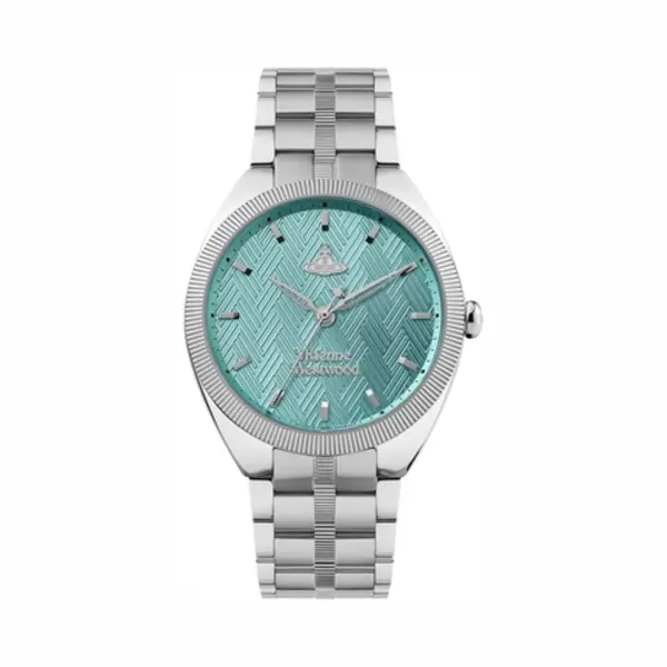 Vivienne Westwood Silver + Turquoise Mews Watch - Silver thumbnail
