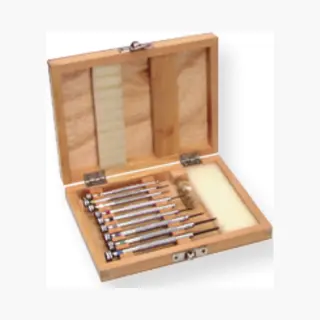 Horloge Schroevendraaiers - Set Van 9 - In Houten Kistje - Ep - Met Reserve Stiften