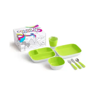 Munchkin Kinderservies Set - Splash ColorMe Hungry Set - Cadeauset Voor Kinderen - 7-Delige Eetset - Borden, Kommen, Lepels En Vorken - Kraamcadeau -