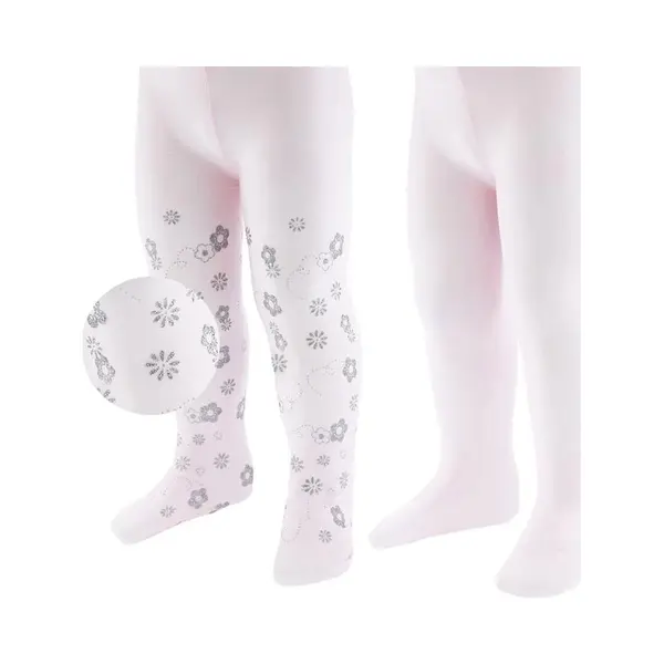 S.y.w Soft Touch 2-pack Babypanty's - Roze Met Zilveren Bloemetjes En Effen Roze-74/86 thumbnail