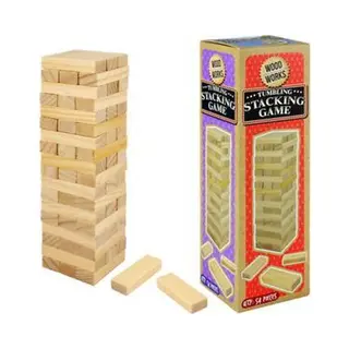 Henbrandt Houten Stapeltoren - Torenspel - Stacking Game - 54-delig - Mini - Reiseditie