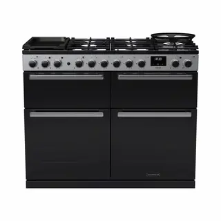 Rangemaster Edge Deluxe 110cm Bc Dual Fuel Black Glass/Chrome