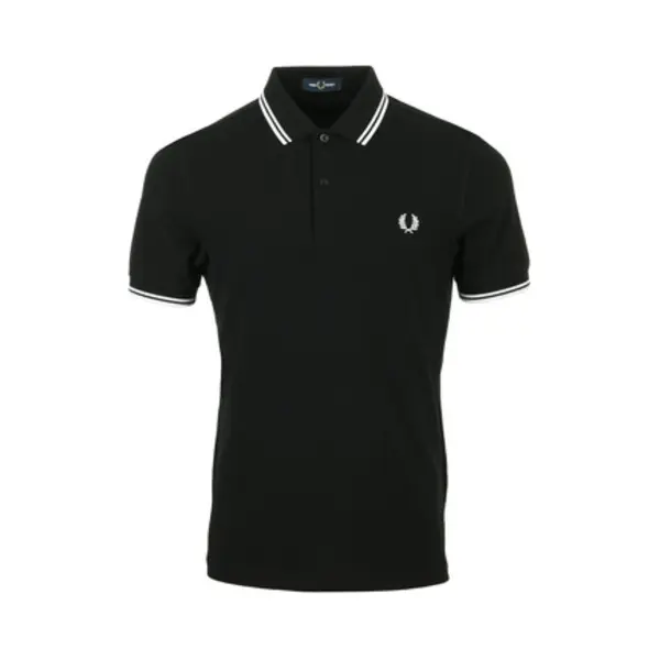 Fred Perryvoor Mannen. M3600 Polo Twin Tipped Zwart (Xxl), Casual, Katoen, Korte Mouwen thumbnail