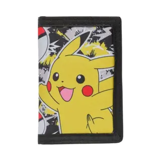 William Lamb Pikachu Graffiti Tri-Fold Wallet Kids Pokemon Wallet With Card And Coin Pockets