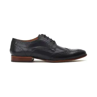 Base London Mens Barbera Waxy Black Leather Brogue Shoes Uk 10