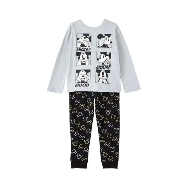Disney Mickey Mouse Pyjama - Maat 128 - Mickey Mouse Pyama - Grijs Met Zwart thumbnail