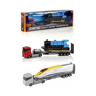 Hti Teamsterz Tank Engine Transporter Model Truck With Train Scale Diecast Metal Model Toy