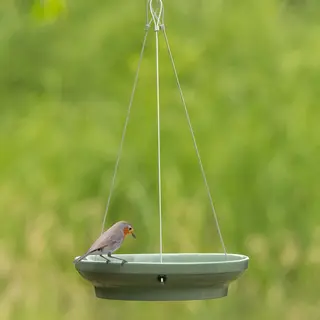 C J Wildlife Cj Wildlife Vogeldrinkschaal Voor Tuinvogels - Vesi - Hangende Waterschaal - Vogelbad Voor Buiten - Keramische Drinkschaal - Hangend - Groen