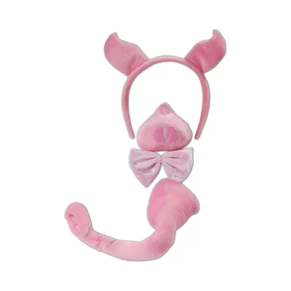 Bristol Novelty Ltd Varken Verkleedset - Met Geluid - 4-delig - Roze - Pluche - Verkleedkleding thumbnail