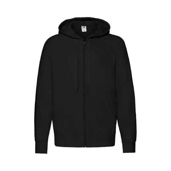 Fruit Of The Loom Heren Lichtgewicht Full Zip Jacket / Hoodie (Zwart) thumbnail