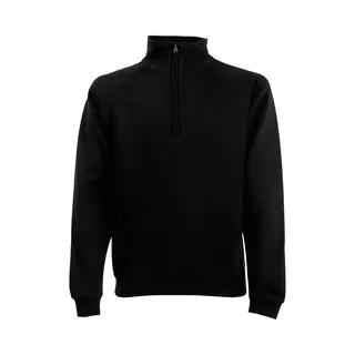 Fruit Of The Loom Men's Premium 70 30 Zip Neck Sweatshirt In Black | Size, Medium