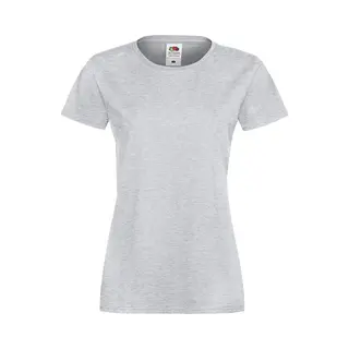 Fruit Of The Loom Lady-Fit Dames Sofspun® T-shirt - Heide Grijs - Xxl