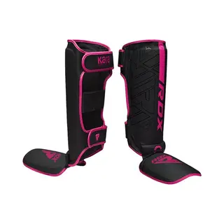 Rdx Sports F6 Kara Scheenbeschermers - Kickboksen - Mma - Training - Kunstleer - Zwart - Mat - Roze - S