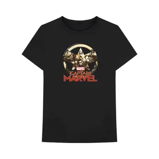 Marvel Captain Marvel Heren Tshirt -2XL- Star Logo Zwart