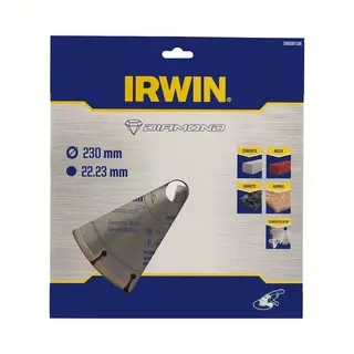 Irwin Diamantzaagblad Ø230 Mm Voor Haakse Slijper, Geschikt Voor Het Zagen Van Steen.