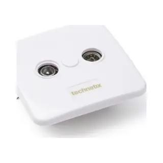 Technetix Radio/Tv Wandcontactdoos Coax 2 Uitgangen Wit