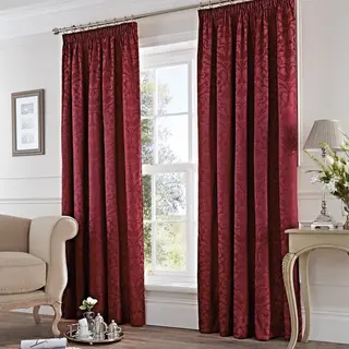 Terrys Dreams & Drapes Eastbourne Ready Made Pencil Pleat Curtains Burgundy