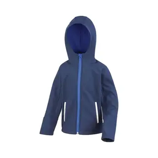 Result Kids R224J Kt Core Tx Performance Hooded Softshell Jacket - Navy/Royal, Medium/Size 7/8