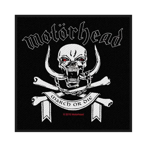 Collection Patch March Or Die Warpig Band Logo New Official Woven (10cm X 10cm) In Black | Size, 10 Cm X 10 Cm thumbnail
