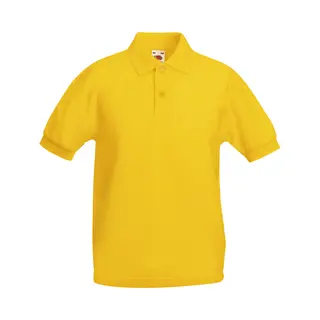 Fruit Of The Loom Pique Short-Sleeved Polo Shirt In Yellow | Size, 3-4 Years